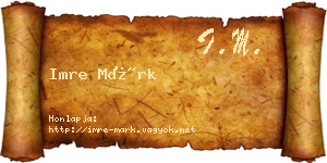 Imre Márk névjegykártya
